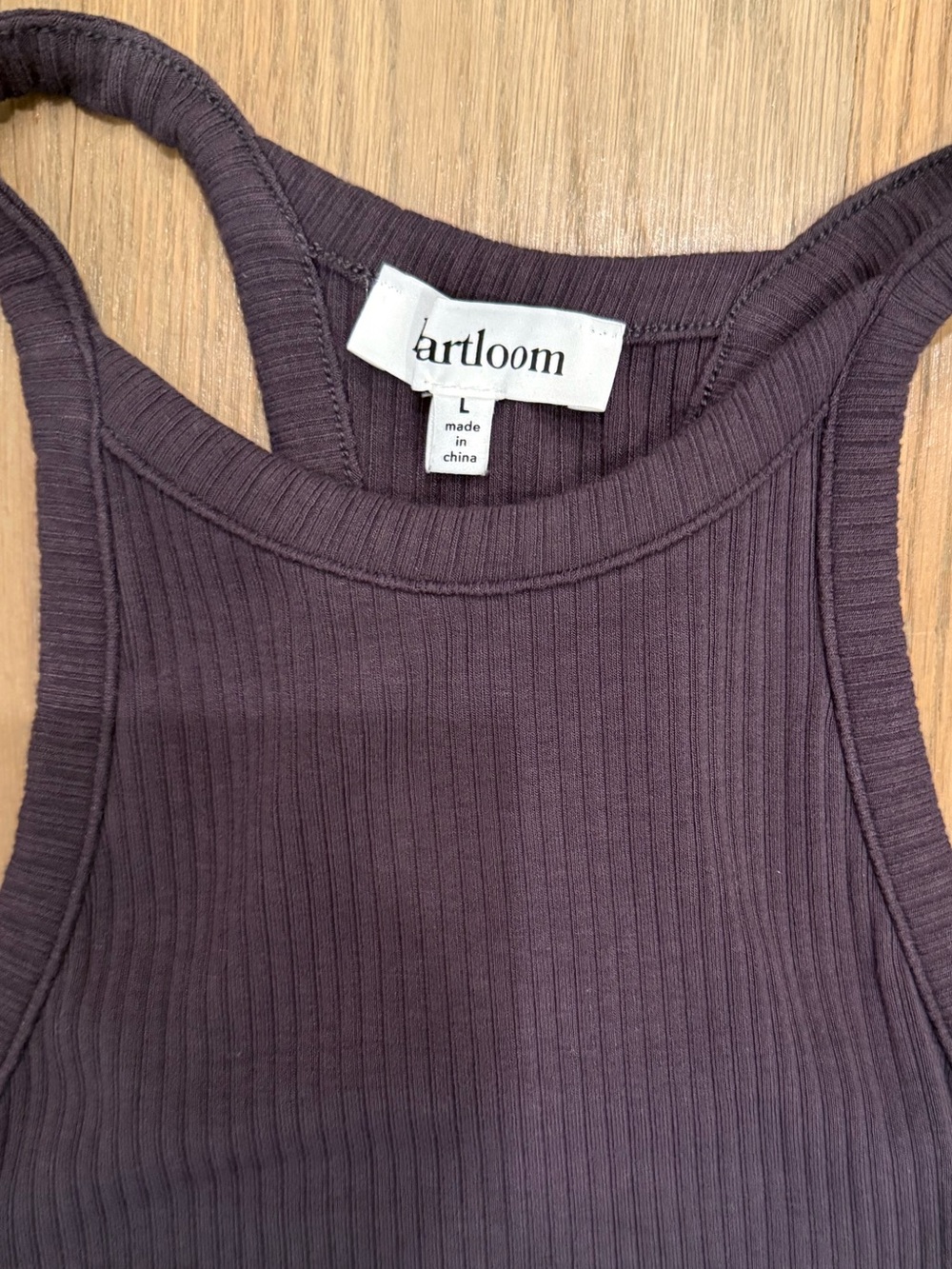 Artloom Ribbed Racerback Tank Dress in Deep Plum - Picture 2 of 2
